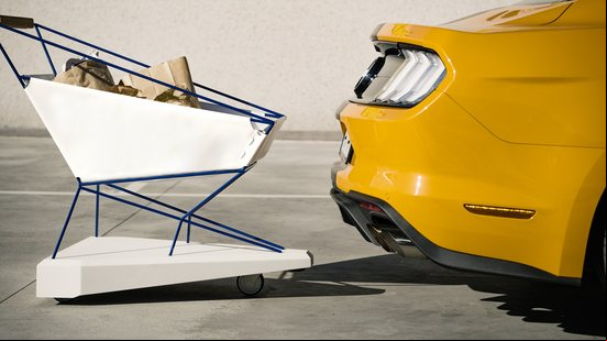 Imagem Ford cria carrinho de supermercado com freio automático