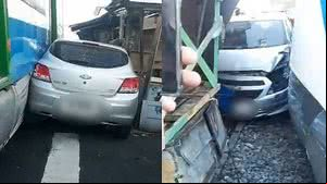 Carro foi atingido por VLT após invadir linha férrea na Levada, em outubro de 2024 - Foto: Reprodução