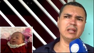 O advogado José Weliton não conteve as lágrimas ao descobrir que a bebê Ana Beatriz foi encontrada sem vida - Reprodução / TV Pajuçara