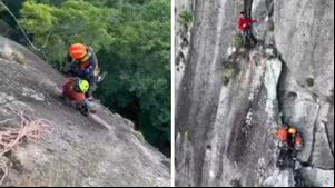 Alpinista despenca 20m, fica preso em pedra e é resgatado no ES - Reprodução
