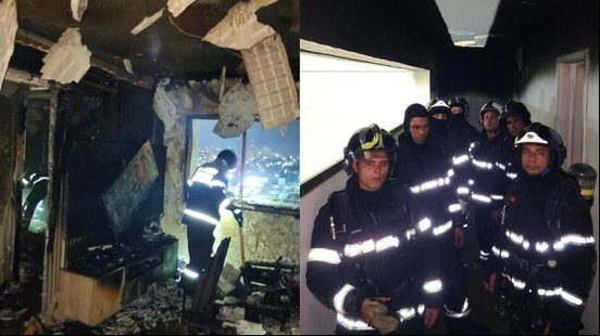 Incêndio atingiu apartamento de um prédio no Trapiche da Barra, em Maceió - CBMAL