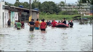 São Luís do Quitunde é uma das cidades mais afetadas pelas chuvas no mês de maio - Defesa Civil de Alagoas