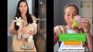 Congelar os bichos de pelúcia no freezer doméstico, a uma temperatura de -18 °C por 24 horas, pode eliminar os ácaros que se acumulam nesses brinquedos e agravam crises alérgicas - Reprodução / Redes sociais
