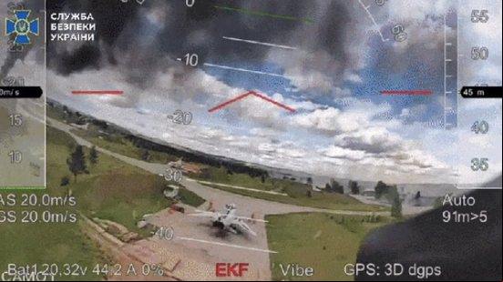 Ucrânia divulga imagens inéditas de ataque surpresa de drones a aviões de guerra da Rússia - Serviço de Segurança da Ucrânia
