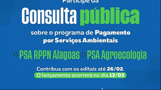 Imagem Pagamento por Serviços Ambientais: agricultores e proprietários de RPPNS são convocados para consulta pública