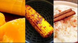 Imagem Pamonha, arroz doce e milho assado na airfryer; aprenda a fazer