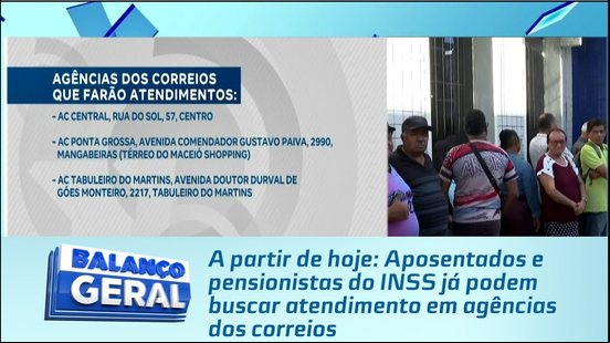 Aposentados e pensionistas do INSS já podem buscar atendimento em agências dos correios