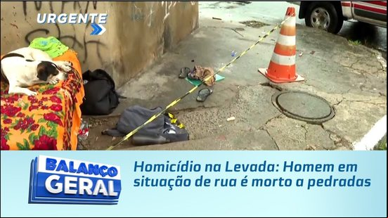 Homicídio na Levada: Homem em situação de rua é morto a pedradas