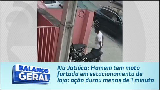 Na Jatiúca: Homem tem moto furtada em estacionamento de loja; ação durou menos de 1 minuto