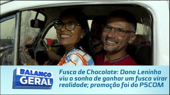 Dona Leninha viu o sonho de ganhar um fusca virar realidade; promoção foi do PSCOM
