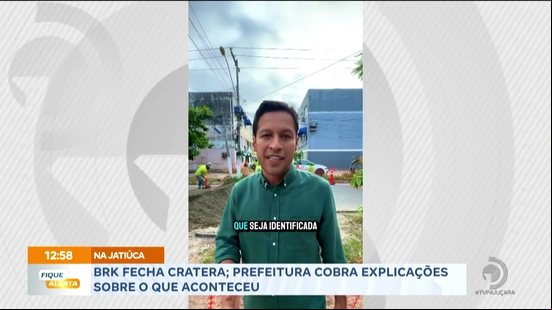 Na Jatiúca: BRK fecha cratera; Prefeitura cobra explicações sobre o que aconteceu