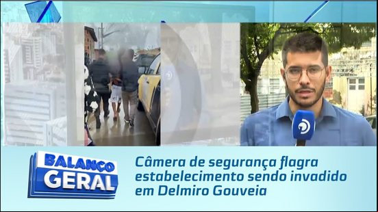 Câmera de segurança flagra estabelecimento sendo invadido em Delmiro Gouveia