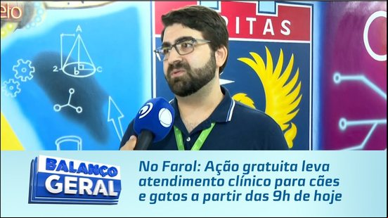 No Farol: Ação gratuita leva atendimento clínico para cães e gatos a partir das 9h de hoje