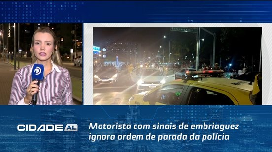 Motorista com sinais de embriaguez ignora ordem de parada da polícia e invade ciclovia